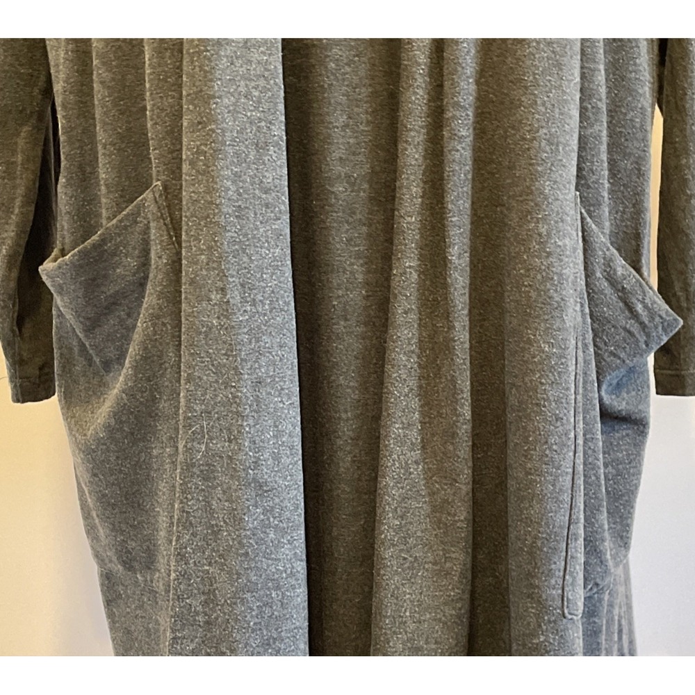 Eileen Fisher 2PC Charcoal Gray Cotton Dress Cardigan Set M Minimalist Lagenlook - Picture 5 of 16